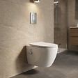 SWISS AQUA TECHNOLOGIES - Fusion WC japonais suspendu sans bride, chasse d'eau Vortex + abattant SoftClose, blanc (SATFUS11BFC) - vignette
