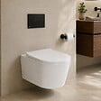 SWISS AQUA TECHNOLOGIES - Pack WC suspendu complet avec bâti-support SAT, cuvette Vortex sans bride, plaque noire, économie d’eau - vignette