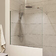 SWISS AQUA TECHNOLOGIES - Pare-muret 100x90 cm Paroi en verre Crystal Glass® 8 mm anticalcaire, avec bras et profilés chrome brillant (SATBWIS90PR) - vignette
