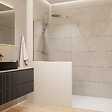 SWISS AQUA TECHNOLOGIES - Pare-muret 100x90 cm Paroi en verre Crystal Glass® 8 mm anticalcaire, avec bras et profilés chrome brillant (SATBWIS90PR) - vignette