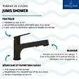 VILLEROY ET BOCH - Robinet de cuisine avec douchette Junis Shower Noir mat - vignette