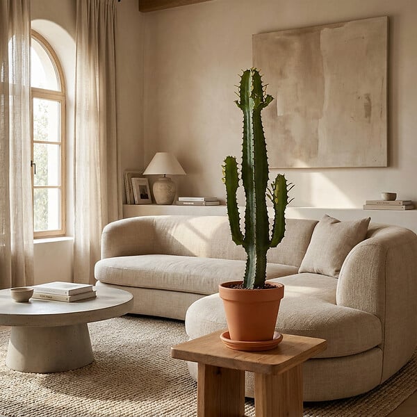 BLOOMIQUE - Euphorbia Acrurensis - Euphorbe - Cactus Cowboy - Plante cactus - H. 60-70 cm - P. 17 cm - large