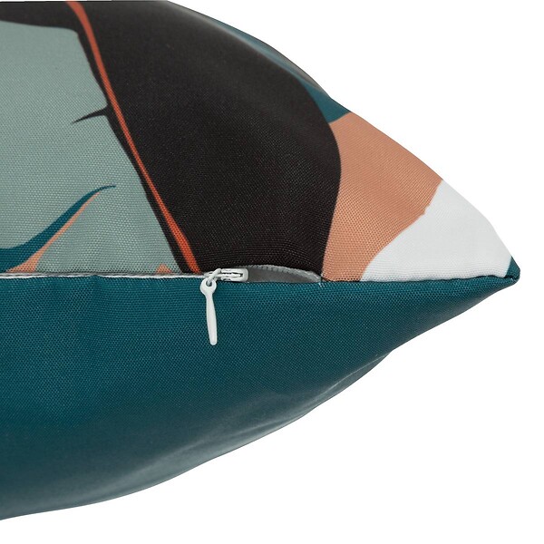 ATMOSPHERA - Coussin extérieur "Deyo" 40x40cm bleu canard - large