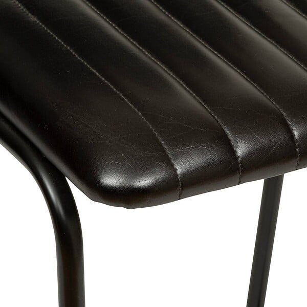 ATMOSPHERA - Chaise de bar "Dario" cuir noir - large