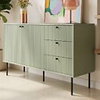 OVIALA - Buffet 2 portes et 3 tiroirs décor mélaminé 150 cm vert sauge - Romeo - vignette