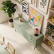 OVIALA - Buffet 2 portes et 3 tiroirs décor mélaminé 150 cm vert sauge - Romeo - vignette