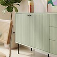 OVIALA - Buffet 2 portes et 3 tiroirs décor mélaminé 150 cm vert sauge - Romeo - vignette
