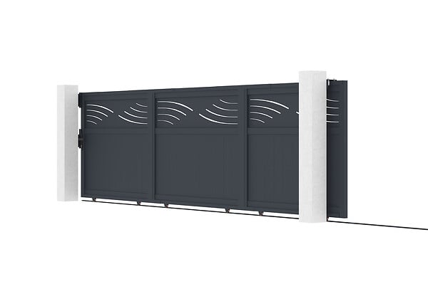 CASANOOV - Casanoov Portail coulissant 5 m HALTI H.140  cm aluminium gris - large