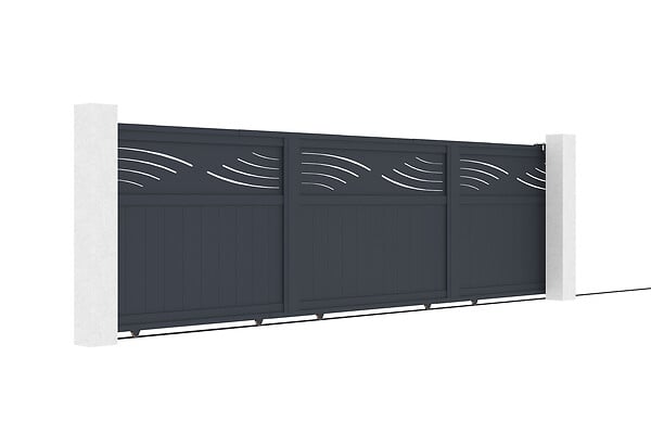 CASANOOV - Casanoov Portail coulissant 5 m HALTI H.140  cm aluminium gris - large