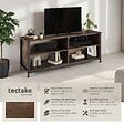 TECTAKE - Étagère pour téléviseur Navan 147x41x60,5cm Bois foncé industriel, rustique - vignette