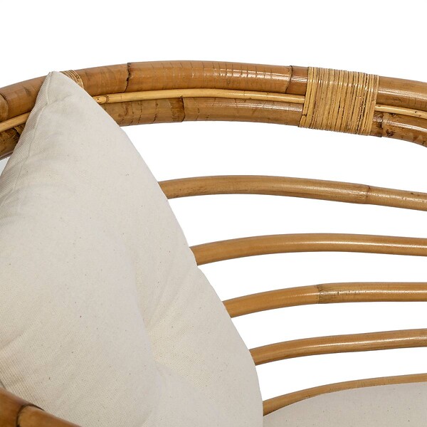 ATMOSPHERA - Fauteuil "Farah" rotin tissu blanc - large