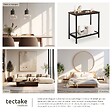TECTAKE - Table d’appoint FILTON 60x30,5x60,5cm Bois foncé industriel, rustique - vignette