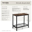 TECTAKE - Table d’appoint FILTON 60x30,5x60,5cm Bois foncé industriel, rustique - vignette