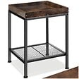 TECTAKE - Table d’appoint ROCHESTER 41,5x41x56cm Bois foncé industriel, rustique - vignette