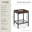 TECTAKE - Table d’appoint ROCHESTER 41,5x41x56cm Bois foncé industriel, rustique - vignette