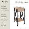 TECTAKE - Table d'appoint Dayton 35x35x70,5cm Bois clair industriel, Chêne Sonoma - vignette