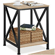 TECTAKE - Table d’appoint CARLTON 40,5x40,5x52,5cm Bois clair industriel, Chêne Sonoma - vignette