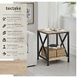 TECTAKE - Table d’appoint CARLTON 40,5x40,5x52,5cm Bois clair industriel, Chêne Sonoma - vignette