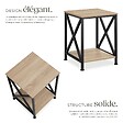TECTAKE - Table d’appoint CARLTON 40,5x40,5x52,5cm Bois clair industriel, Chêne Sonoma - vignette