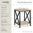 TECTAKE - Table d’appoint CARLTON 40,5x40,5x52,5cm Bois clair industriel, Chêne Sonoma - vignette