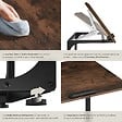 TECTAKE - Table d’appoint Ruston 55x35x66,5cm Bois foncé industriel, rustique - vignette