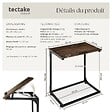 TECTAKE - Table d’appoint Ruston 55x35x66,5cm Bois foncé industriel, rustique - vignette