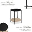 TECTAKE - Table d’appoint SUNDERLAND 45,5x54,5cm Bois clair industriel, Chêne Sonoma - vignette