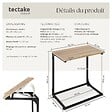 TECTAKE - Table d’appoint Ruston 55x35x66,5cm Bois clair industriel, Chêne Sonoma - vignette