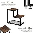 TECTAKE - Table d’appoint HALIFAX 60,5x35,5x60,5cm Bois foncé industriel, rustique - vignette