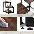 TECTAKE - Table d’appoint HALIFAX 60,5x35,5x60,5cm Bois foncé industriel, rustique - vignette