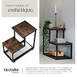 TECTAKE - Table d’appoint HALIFAX 60,5x35,5x60,5cm Bois foncé industriel, rustique - vignette