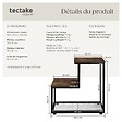 TECTAKE - Table d’appoint HALIFAX 60,5x35,5x60,5cm Bois foncé industriel, rustique - vignette