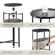TECTAKE - Table d’appoint CANTERBURY 45,5x45,5x53cm gris foncé - vignette