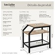 TECTAKE - Table d’appoint PLYMOUTH 36,5x58,5x59,5cm Bois clair industriel, Chêne Sonoma - vignette