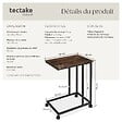 TECTAKE - Table d’appoint LUTON 48x35x70cm Bois foncé industriel, rustique - vignette