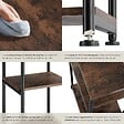 TECTAKE - Table d’appoint Memphis 34x30x59cm Bois foncé industriel, rustique - vignette