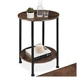 TECTAKE - Table d’appoint BALLINA 45x64cm Bois foncé industriel, rustique - vignette