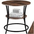 TECTAKE - Table d’appoint Saint Louis 55x56cm Bois foncé industriel, rustique - vignette