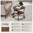 TECTAKE - Table d’appoint Saint Louis 55x56cm Bois foncé industriel, rustique - vignette