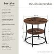 TECTAKE - Table d’appoint Saint Louis 55x56cm Bois foncé industriel, rustique - vignette