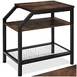 TECTAKE - Table d’appoint PLYMOUTH 36,5x58,5x59,5cm Bois foncé industriel, rustique - vignette
