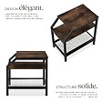 TECTAKE - Table d’appoint PLYMOUTH 36,5x58,5x59,5cm Bois foncé industriel, rustique - vignette