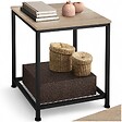 TECTAKE - Table d’appoint DERBY 45,5x45,5x55,5cm Bois clair industriel, Chêne Sonoma - vignette
