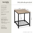 TECTAKE - Table d’appoint DERBY 45,5x45,5x55,5cm Bois clair industriel, Chêne Sonoma - vignette