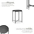 TECTAKE - Table d’appoint CHESTER 45,5x45,5x53cm noir - vignette