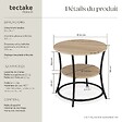 TECTAKE - Table d’appoint Saint Louis 55x56cm Bois clair industriel, Chêne Sonoma - vignette