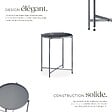 TECTAKE - Table d’appoint CHESTER 45,5x45,5x53cm gris foncé - vignette