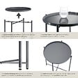 TECTAKE - Table d’appoint CHESTER 45,5x45,5x53cm gris foncé - vignette
