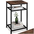 TECTAKE - Table d’appoint YORK 45,5x36x75,5cm Bois foncé industriel, rustique - vignette