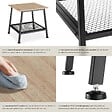 TECTAKE - Table d’appoint BEDFORD  45,5x45x47cm Bois clair industriel, Chêne Sonoma - vignette